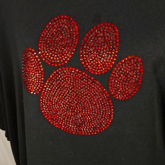 Paw Print Rhinestone Studded Tee - Picture 2 of 7